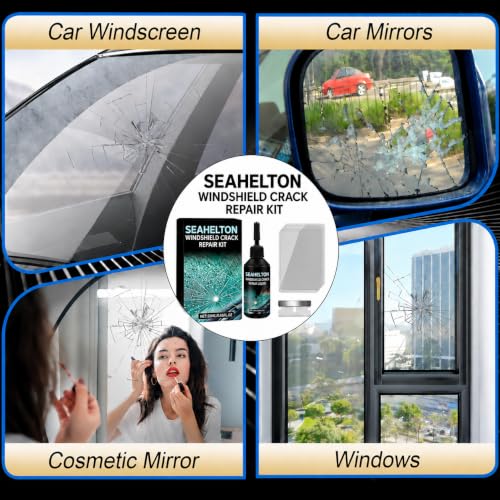 Image of SEAHELTON Car Windshield Crack Repair Kit, Glass Repair Liquid for Cracks for Fix Auto Windshield Glass Cracks, Car WindowGlass Repair Tool Set for Quick and Easy Auto Scratch Fix