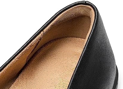 DREAM PAIRS Comfortabele ballerina's voor dames, met ronde neus, instappers, kantoorschoenen, Zwart, 41 EU