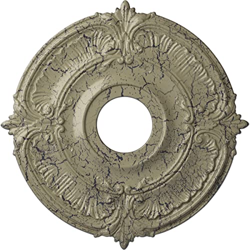 Image of Ekena Millwork CM18ATCSCDecorative Ceiling Medallions Modeled After Original Historical Patterns & Designs, Castle Stone Crackle