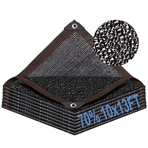 70% Garden Shade Cloth For Plants, Shade Mesh Tarp Fabric Heavy Duty Uv Resistant Net Outdoor Garden Sun Shade With Grommets Tarps For Plants,Vegetable,Greenhouse,Pergola,Black(10X20Ft,10X13Ft) #TOP7