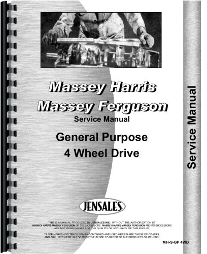 Service Manual Massey Harris GP 4WD Tractor      Plastic Comb