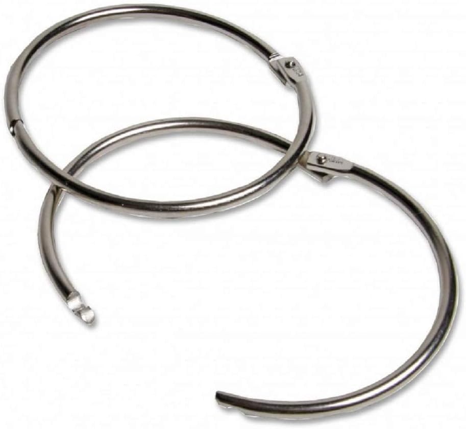 Miniatura 7 de 3 pulgadas (paquete de 12) anillos de libro de hojas sueltas, con metal niquelado para llaves y tarjetas de índice, para escuela, hogar u oficina,