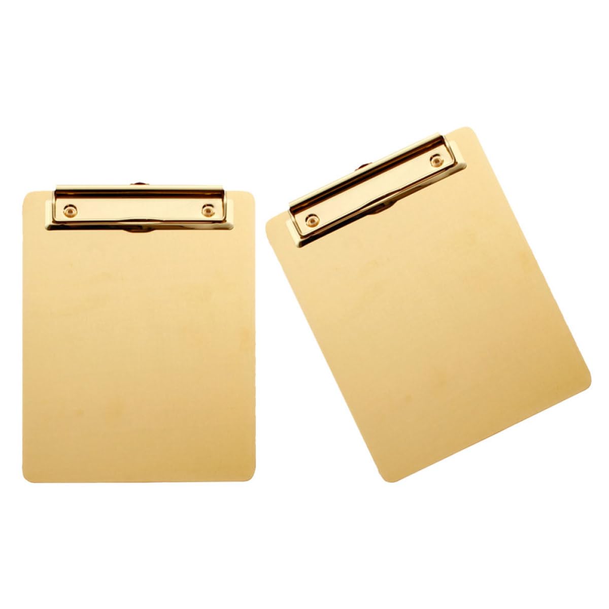 2 Stück A5 Klemmbretter aus Edelstahl in Gold Praktisches Klemmbrett mit Robustem Metallclip Portable Zwischenablage für Büro und Dokumentenorganisation