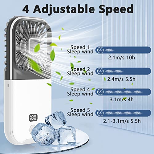 Niriaho Portable Fan, Small Mini Fan 5 In 1 As Power Bank,Phone Holder,Handheld,Desk Fan,Neck Fan 3000Mah Battery Fan With 4 Speeds [10H Max Cooling Time] Ideal For Travel/Outdoor/Camping (Black) #TOP1