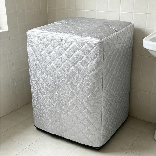 Funda para lavadora exterior impermeable de papel de aluminio resistente con cremallera 6
