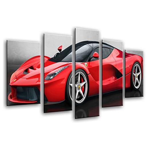 Cuadro Fotográfico Coche Deportivo, Ferrari Rojo Tamaño total: 165 x 62 cm XXL
