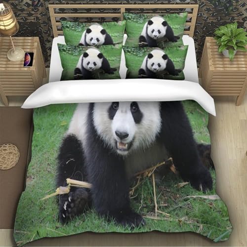Housse de couette panda hypoallergénique en microfibre douce et résistante 135x200