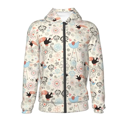 Funniest Birds Kid Hoodies Boys Zip Up Sweatshirts Girls Pullover with Pocket2