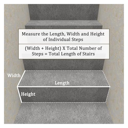 階段カーペットのフルロール、マイクロファイバーアンチスキッド階段パッド、自己粘着子供高齢者ペット安全衝突防止ラグ、鉄階段セメント木製階段マット(1.2x1m)