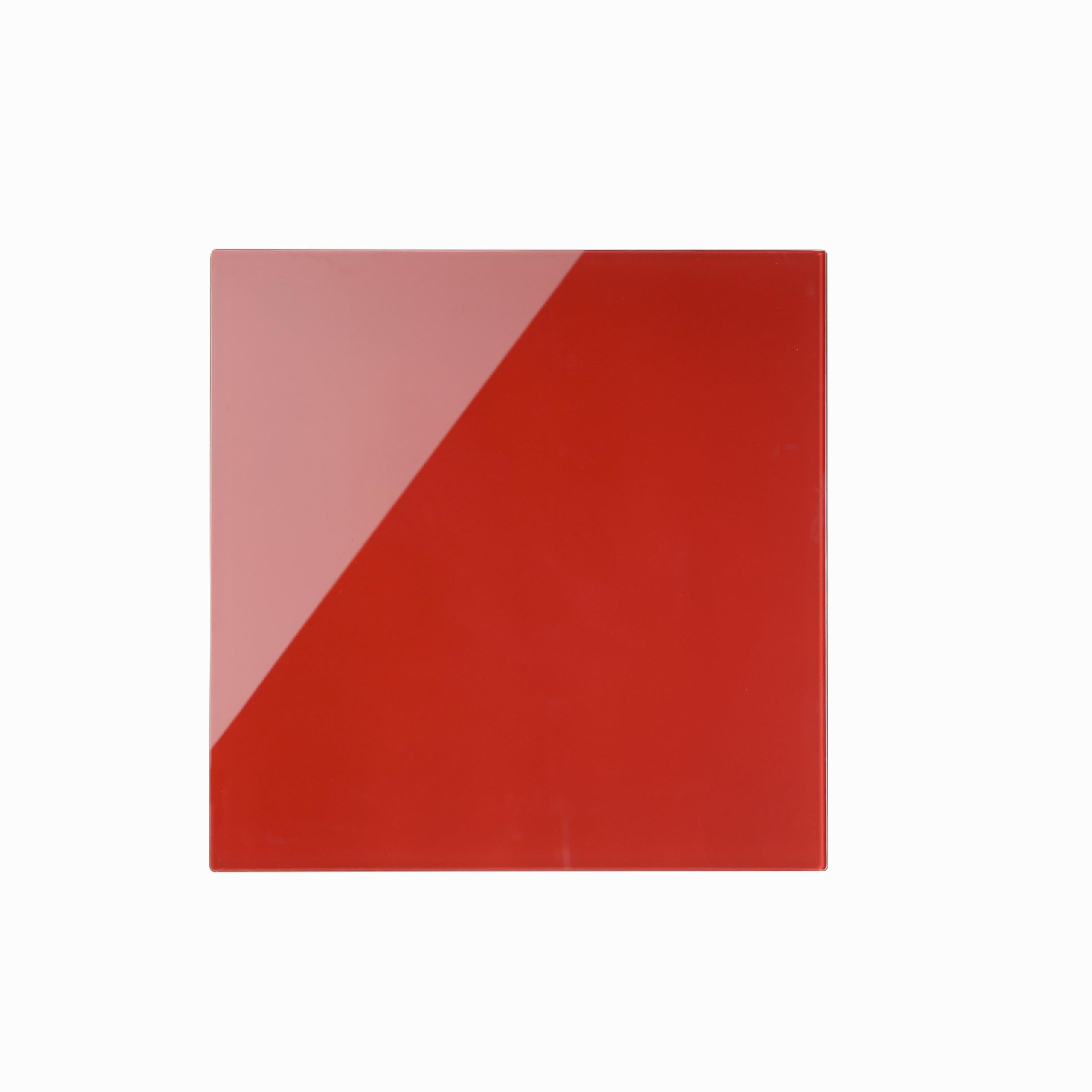 Bi-Office Glass Memo Tile Board, Red, 48