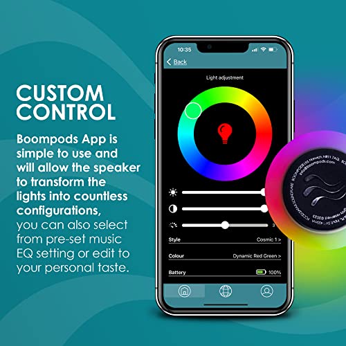 Boompods Soundflare Mini Bluetooth Speaker with Syncing Light Show, Portable IPX6 Waterproof Shower Speaker, 5 Hr Playtime - Image 4