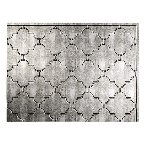 FASÄDE Monaco Decorative Vinyl Backsplash Panel in Crosshatch Silver (One 18