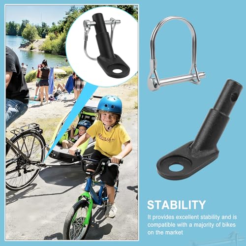 Fahrradanhänger Kupplung Set Fahrrad Anhängerkupplung Schwarz mit Sicherungsstift Adapter für Thule Fahrradanhänger Kinderanhänger Fahrradanhängerkupplung für Kinder Und Hundeanhänger (2 Set)