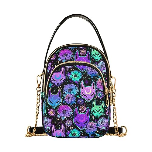 MNSRUU Quilted Crossbody Bags for Women Trendy, Women's Crossbody Handbags Goth Skull Travel Cell Phone Purses Bags2