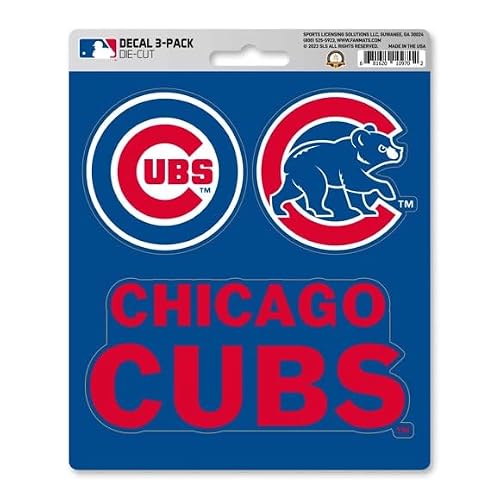 FANMATS 39294 Chicago Cubs Decal 3-pk