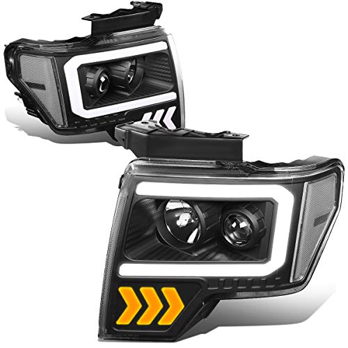 DNA MOTORING HL-LB-T2-F15009-BK-CL1 Pair LED DRL Projector Headlight Corner Lamps Black