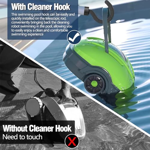 MEISHANG Haken für Poolroboter,Pool Haken für Stangen mit 2.1M Verstellbarer Stange,Zubehör Haken für Poolroboter,Universal Pool Stangenhaken für Alle Roboter-Poolstaubsauger