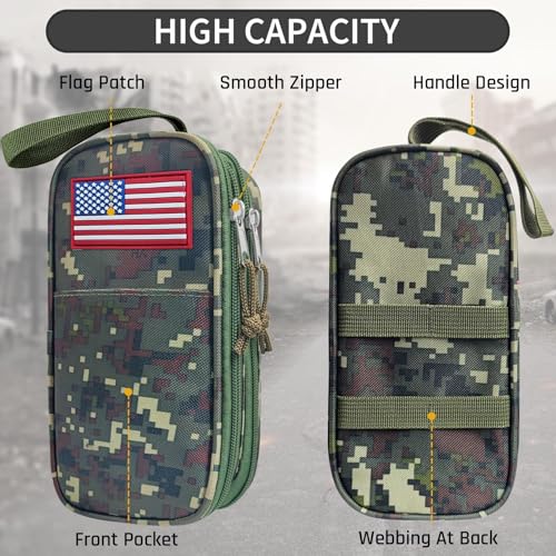 Image of Tactica Pencil Case for Boys,Large Boys Pencil Pouch with Zipper Compartments, Big Capacity Pen Box Pen Bag Organizer for School College Office Kids Teen Boy Men Adult