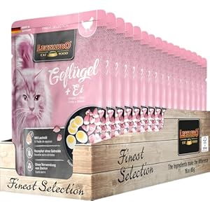 LEONARDO Finest Selection Poultry + Egg [16×85 g] | Grain Free Wet Food for Cats | Complete Food in Practical Single portions