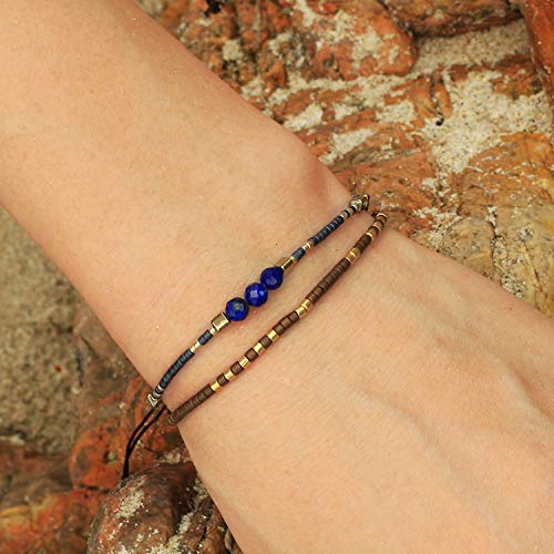 Image of C.QUAN CHI Handmade Friendship Beaded Bracelet Adjustable Colorful Miyuki Beads Bracelet