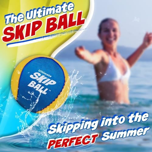 image for Activ Life Ultimate Skip Ball (Yellow/Cyan) Top Beach Games, Water Toy