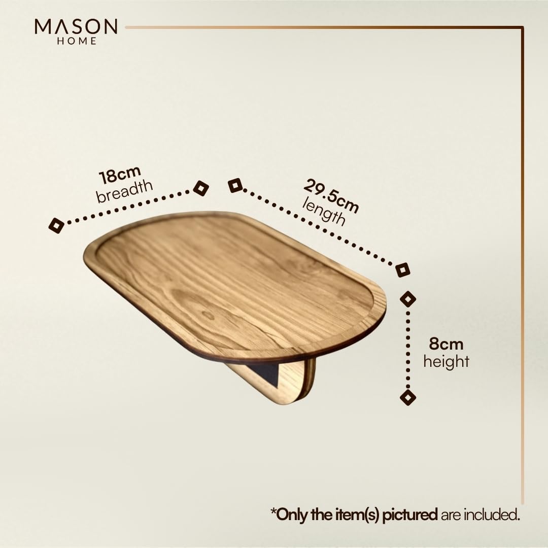 MASON HOME Elm Sofa Tray - Light Brown | Engineered Wood | Dining Tray | Home - Office - Living Room - Bed Room | Café & Hotels | Furniture | Serving Platter for Drinks - Appetizer - Snack Bowls 1
