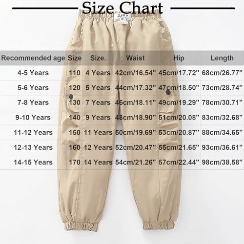 Boy's Cargo Joggers Pants Fashion Youth Quick Dry Hiking Lightweight Pants for Sports Outdoor with Pocket3