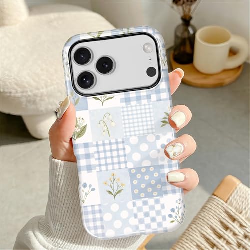 Coque iPhone 17 Pro fleur bleue hybride antichoc de qualité militaire - 2
