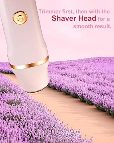 Image of Bikini Trimmer for Women, 3 in 1 Electric Shaver for Womens,Painless Personal Body Hair Groomer,Smooth Hair Trimmer for Pubic Hair,USB-C Charger,IPX7 Waterproof,Ceramic Blades,Pink