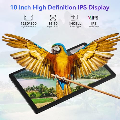 Image of Android 15 Tablet 10 Inch, 24GB RAM 64GB ROM 1TB Expandable, Fast WiFi 6 & BT 5.4 Tablets 5-Core, HD IPS Touchscreen, 8H+ Battery, Dual Camera Portable Tablet for Kids & Adults, Gift, Streaming, Work