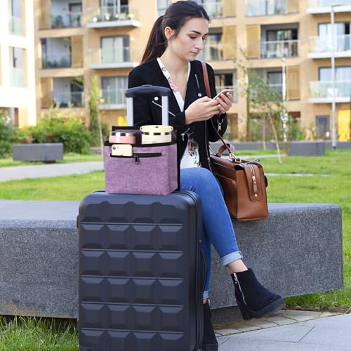 Image of Luggage Travel Cup Holder for Suitcase, Drink Carrier for Coffee Tumblers