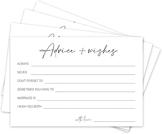 Minimalist Advice+Wishes Card, Wedding Advice Cards, 4 x 6 Inches, 50 Guests