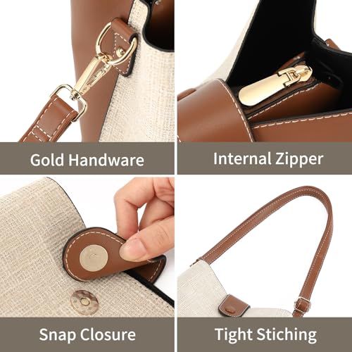 GAEKEAO Crossbody Bag Purses for Women Fabric Bucket Bag Satchel Trendy Handbags with Adjustable Shoulder Strap4