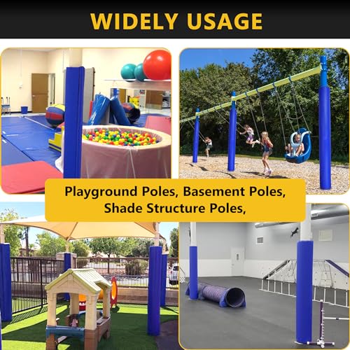 6 Feet Tall Round and Square Pole Pad, Wrap Around Pole & Post Padding, 2" Thick Heavy Duty Safety Pole Pads, Fits 2.5"- 6.5" Diameter Basketball Pole, Basement Pole, Playground Pole, Garage Pole etc. - Thumbnail 7