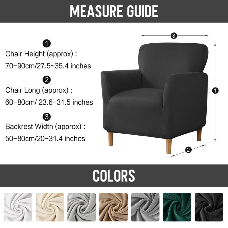 Mingfuxin Velvet Armchair Sofa Covers, Stretch Banquet Tub Chair Covers Slipcovers - Image 3