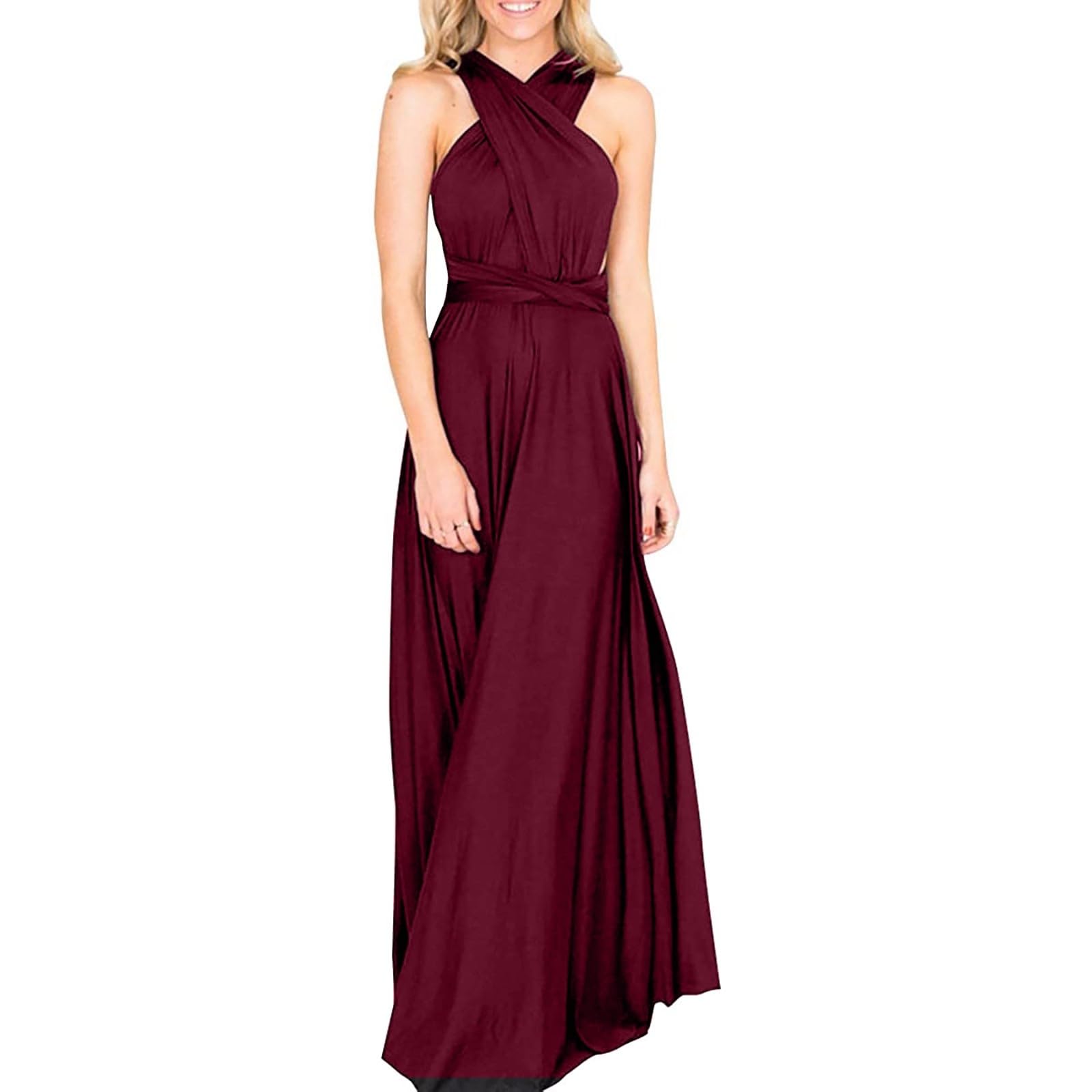 Robe Longue à Bandes Sexy Dos Nu en Corde pour Femme