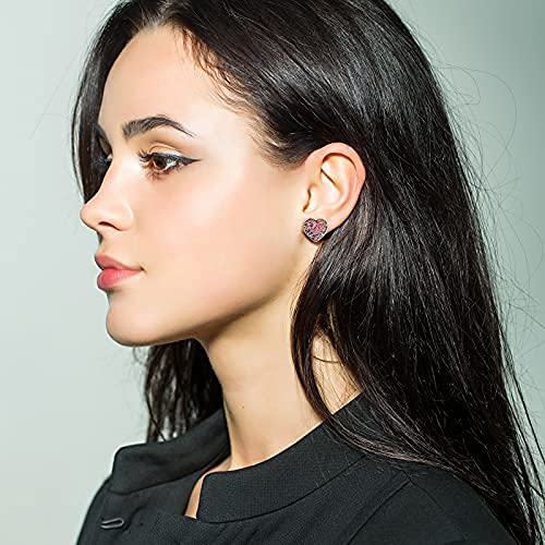 32 Pairs Faux Druzy Stud Earrings Stainless Steel Druzy Stud Earrings Glitter Pierced Earrings For Women Girls (Heart Shape) #TOP5