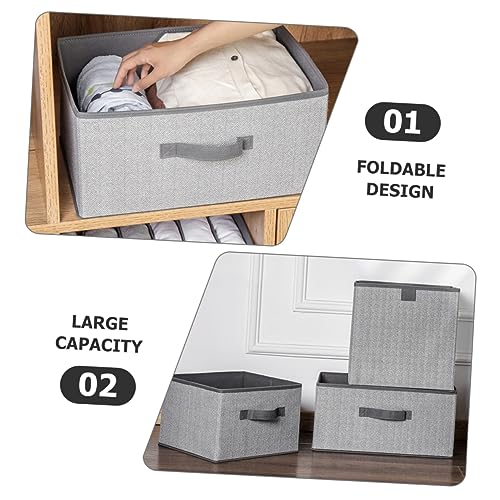 Boîtes de rangement en tissu de capacité avec poignées pour maison
