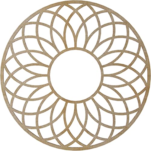 Image of Ekena Millwork 22 inchOD x 7 1 /2 inchID x 3 /8 inchT Cannes Wood Fretwork Pierced Ceiling Medallion, Hickory