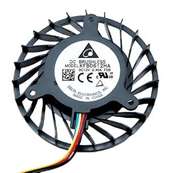 Delta Electronics KFB0612HAFDB DC Brushless Fan, 60mm, 12V, 9.2 CFM, 4-Wire, Ball Bearing, 3300 RPM
