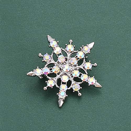 Christmas Crystal Snowflake Brooches For Women Christmas Colorful Rhinestone Pins Set Christmas Gift For Family Kids,6 Packs #TOP3