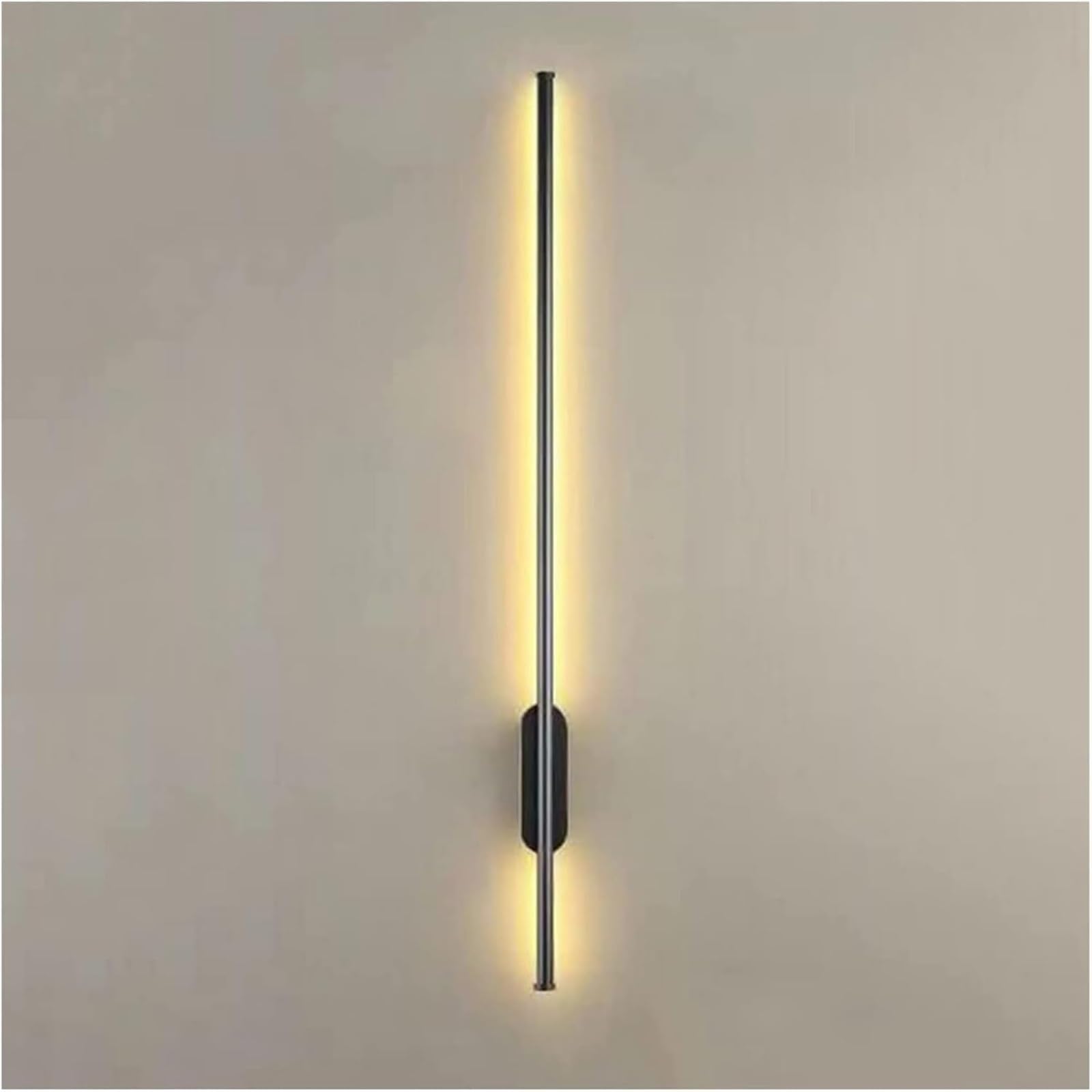 HCZKIUJY Black Linear Wall Sconce - Minimalist LED Indoor Mirror Light, Modern 60cm Long Strip Vanity Lamp for Wall Mount (60cm)