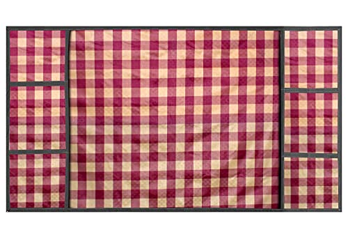Image of Stylista Refridgerator top Cover Suitable for Samsung RR23C2F24S8 /HL, 215 Liter Fridge, Dimension (WXD) 71x109 CM, Plaid Pattern Maroon