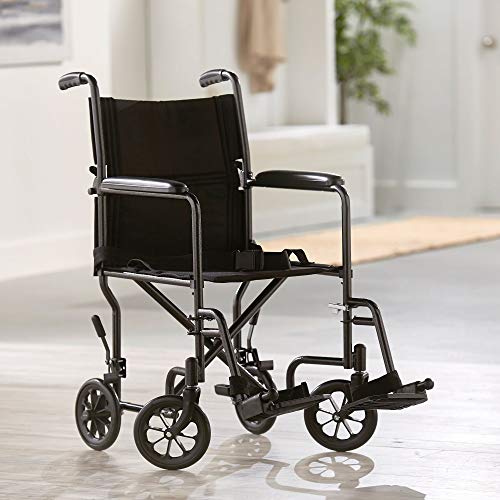 Mckesson Transport Wheelchair, Lightweight, Steel, Silver Vein Finish, 250 Lbs Weight Capacity, 1 Count #TOP4