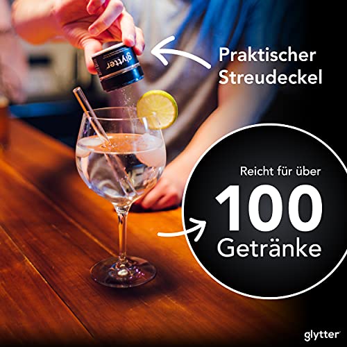 Glytter Glitzerpulver für Getränke (Grün) - essbarer Glitzer für Drinks & Flüssigkeiten, z.B. für Likör, Sekt, Cocktails - trinkbares & geschmacksneutrales Glitzerpulver - Glitzerpuder, Glitzer-Staub