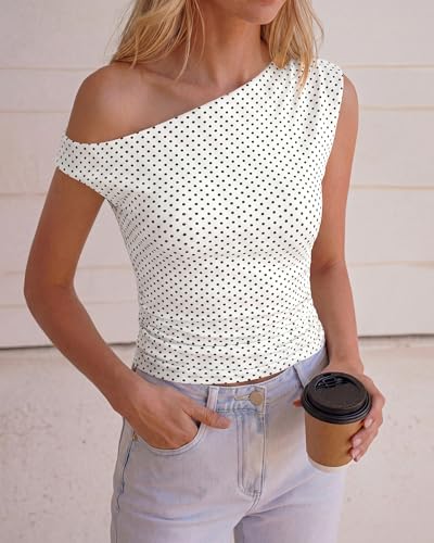 Image of NOLLSOM Spring Tops for Women Trendy Off The Shoulder Top Going Out T Shirts Casual Floral Blouses Summer Outfits 2026