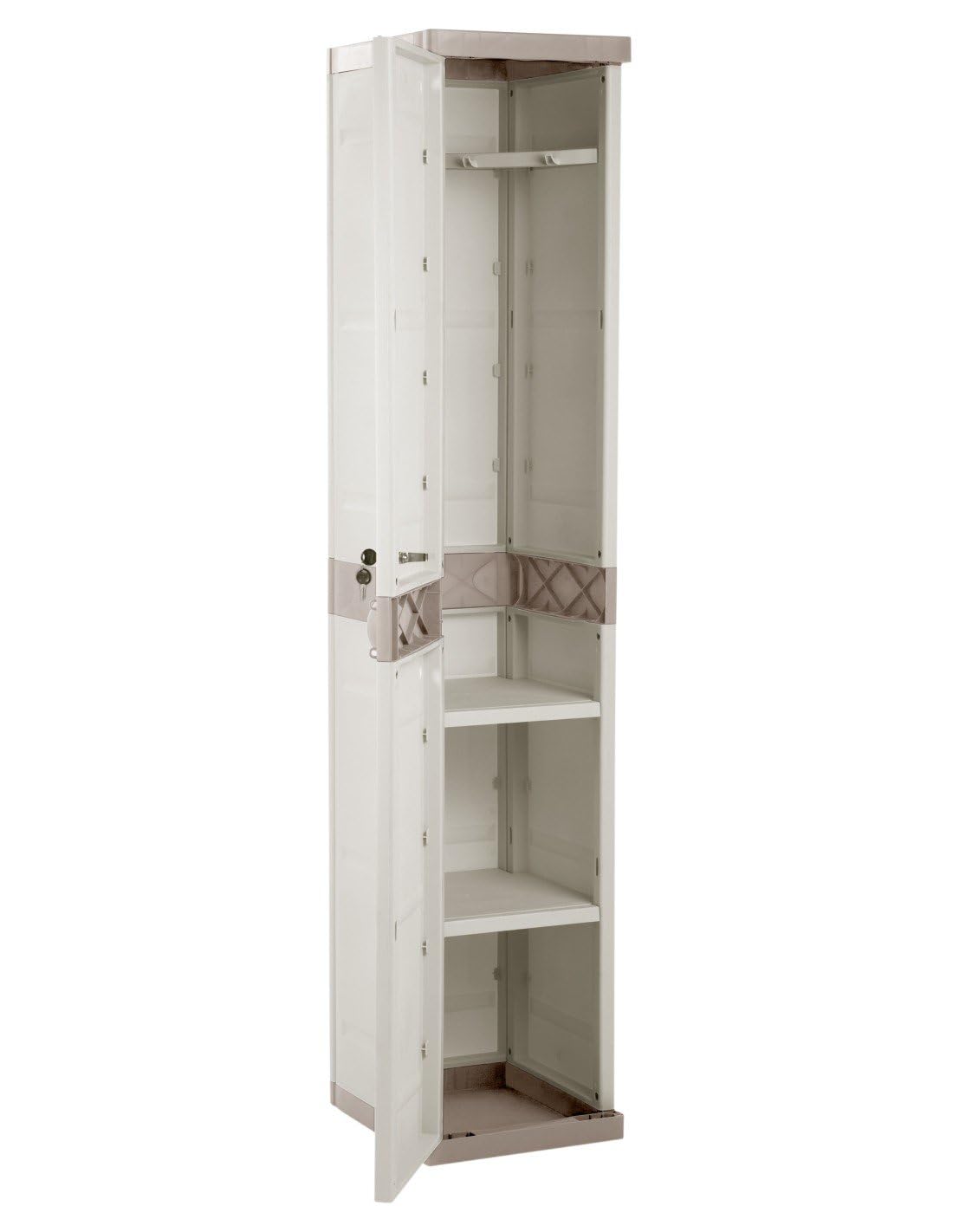 Jardin202 - Armario Taquilla de Resina | Titanium Beige | 35x44x176 cm | Mueble Modular | (Beige)