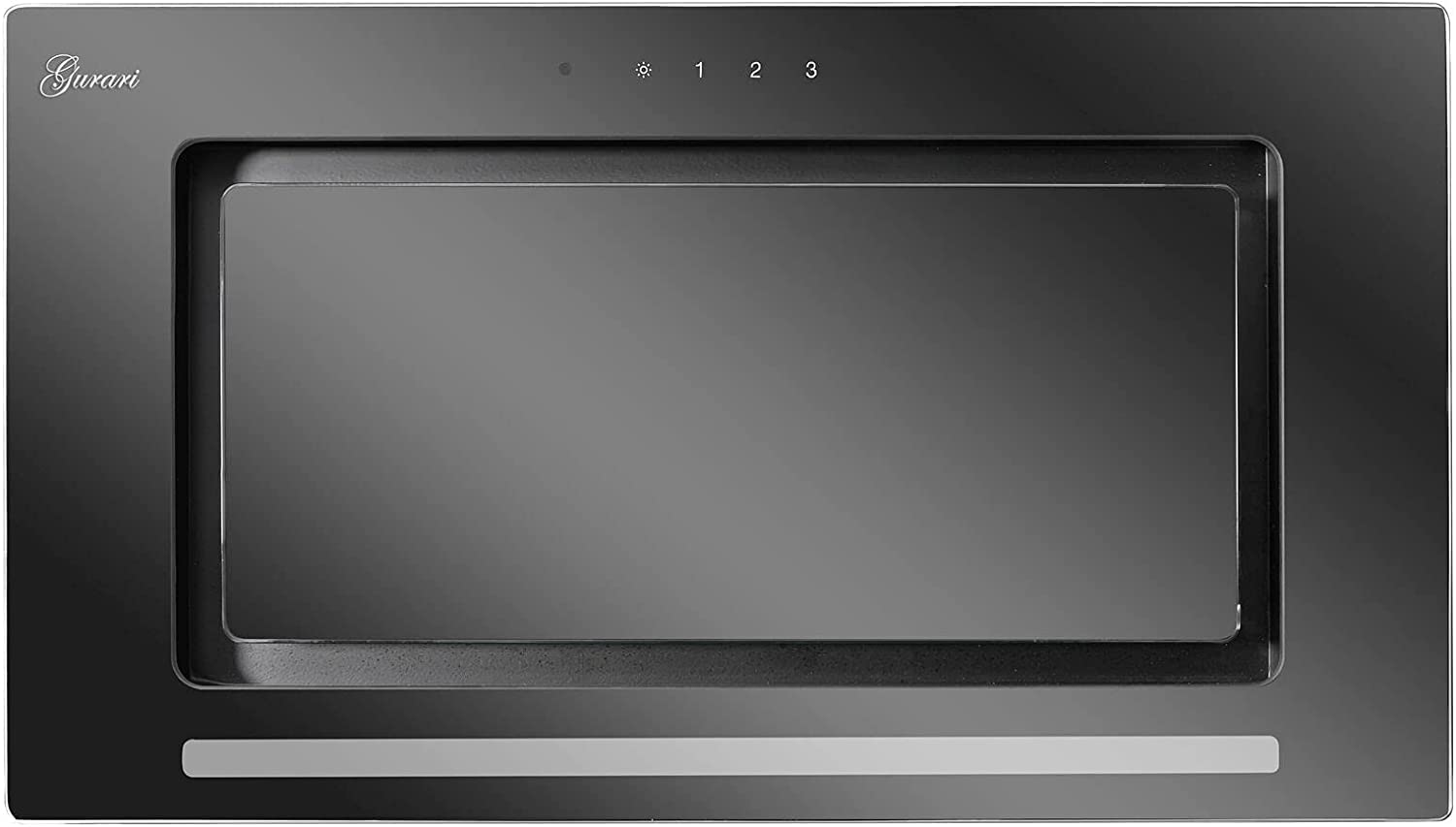 GURARI Cappa Da Soffitto 217 BL 70 Pr, Da Cucina 70 cm, Vetro Nero, 1000 m³/h, Alta Capacità Di Estrazione, Aria Estratta/Riciclata