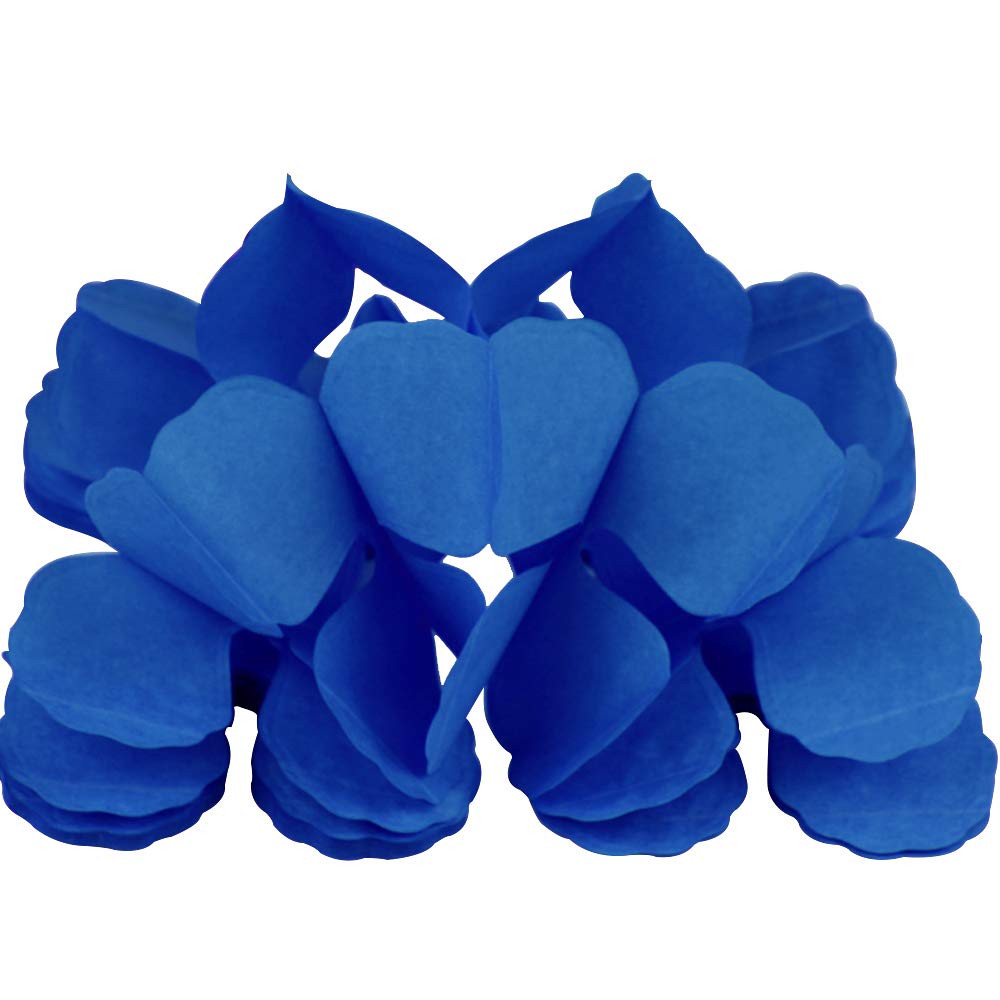 YFZYT 5 Packs Hanging Swirl Honeycomb Ball Decorations,Four-Leaf Tissue Paper Flowers Garland for Party,Wedding Decor,Birthday Celebration Wall Decoration (11.8 Feet/3.6M Long Each) - Dark Blue