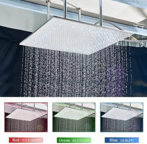 Vanne de douche complète et ensemble de robinets anti-brûlure à 3 fonctions avec LED